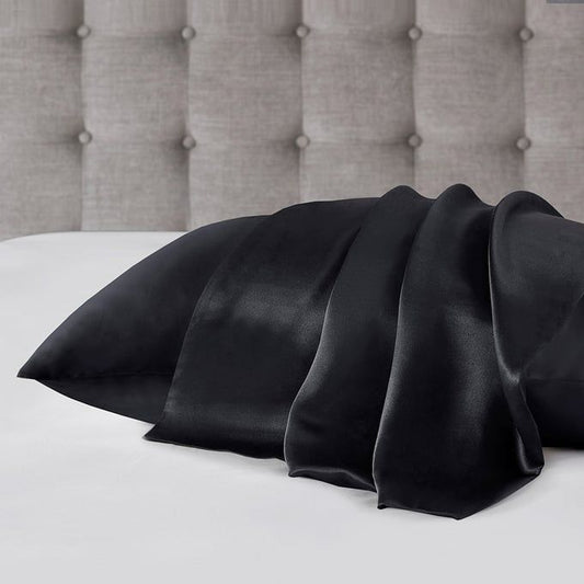 Black color satin silk pillowcase