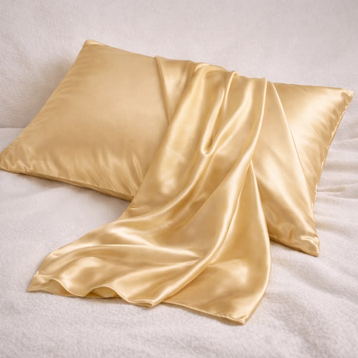 Golden color satin silk pillowcase