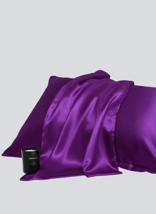 Purple color satin silk pillowcase