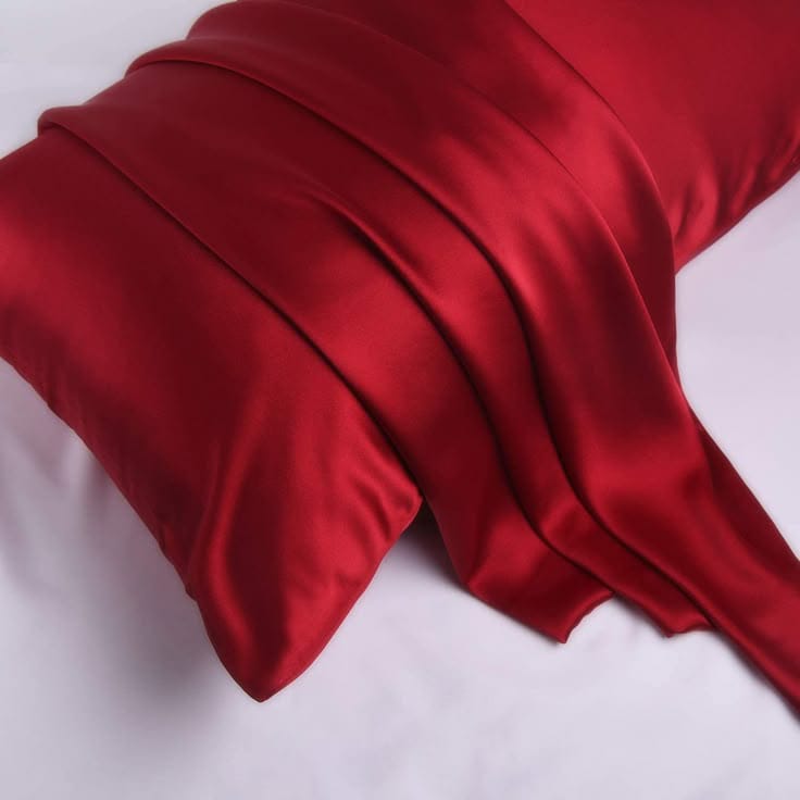 Red color satin silk pillowcase