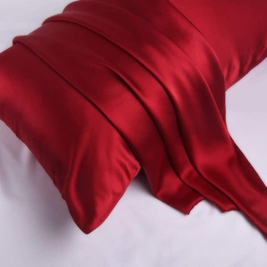 Red color satin silk pillowcase