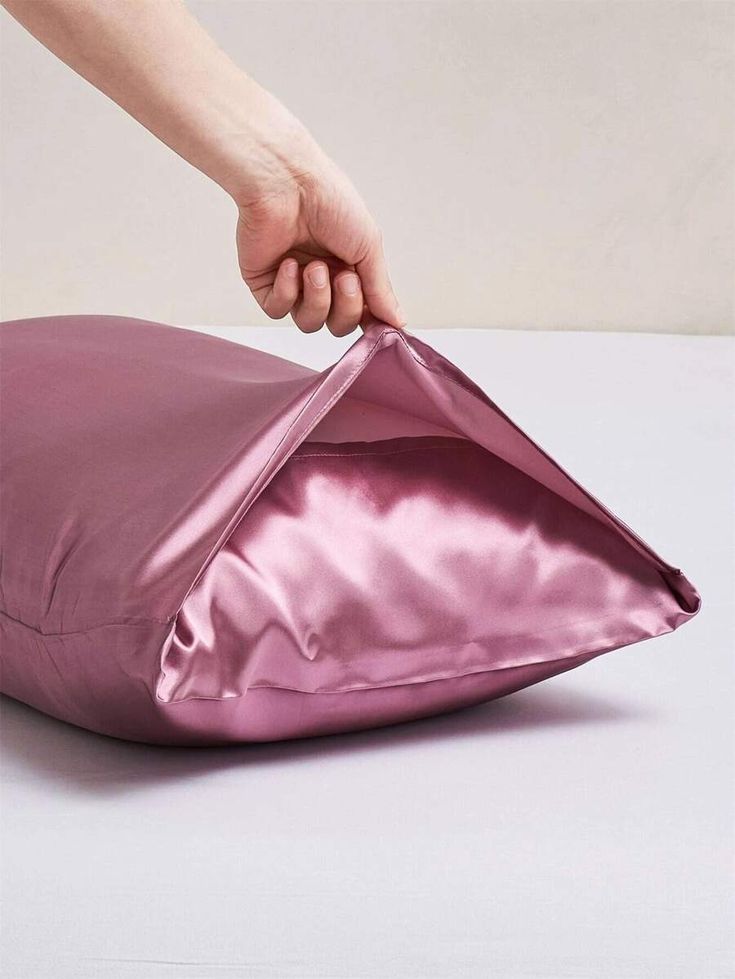 Pink color satin silk pillowcase