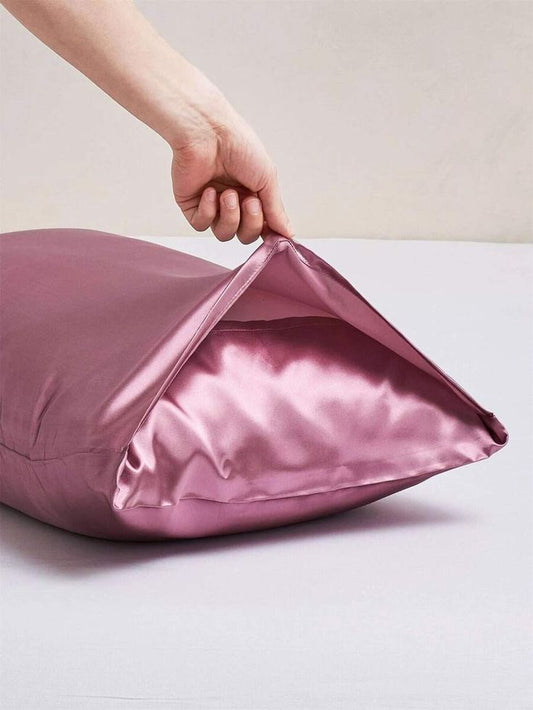 Pink color satin silk pillowcase